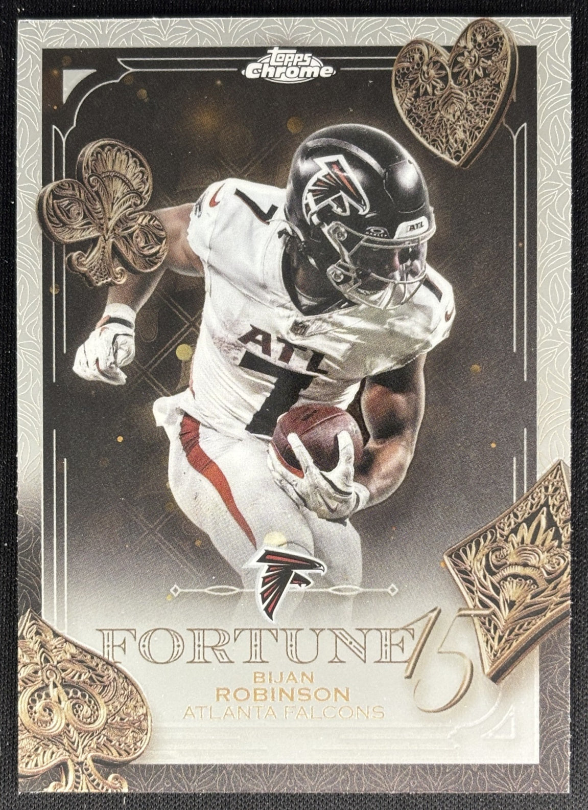 Bijan Robinson 2025 Topps Chrome Fortune 15 Falcons Sports Trading Cards