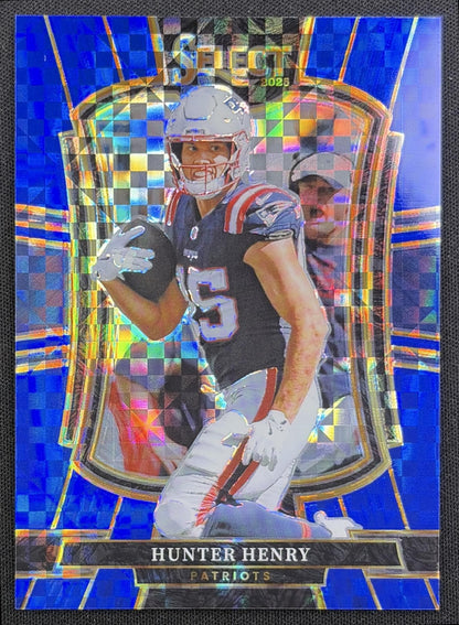 Hunter Henry 2025 Panini Select Premier Level Blue Prizm /175 Patriots