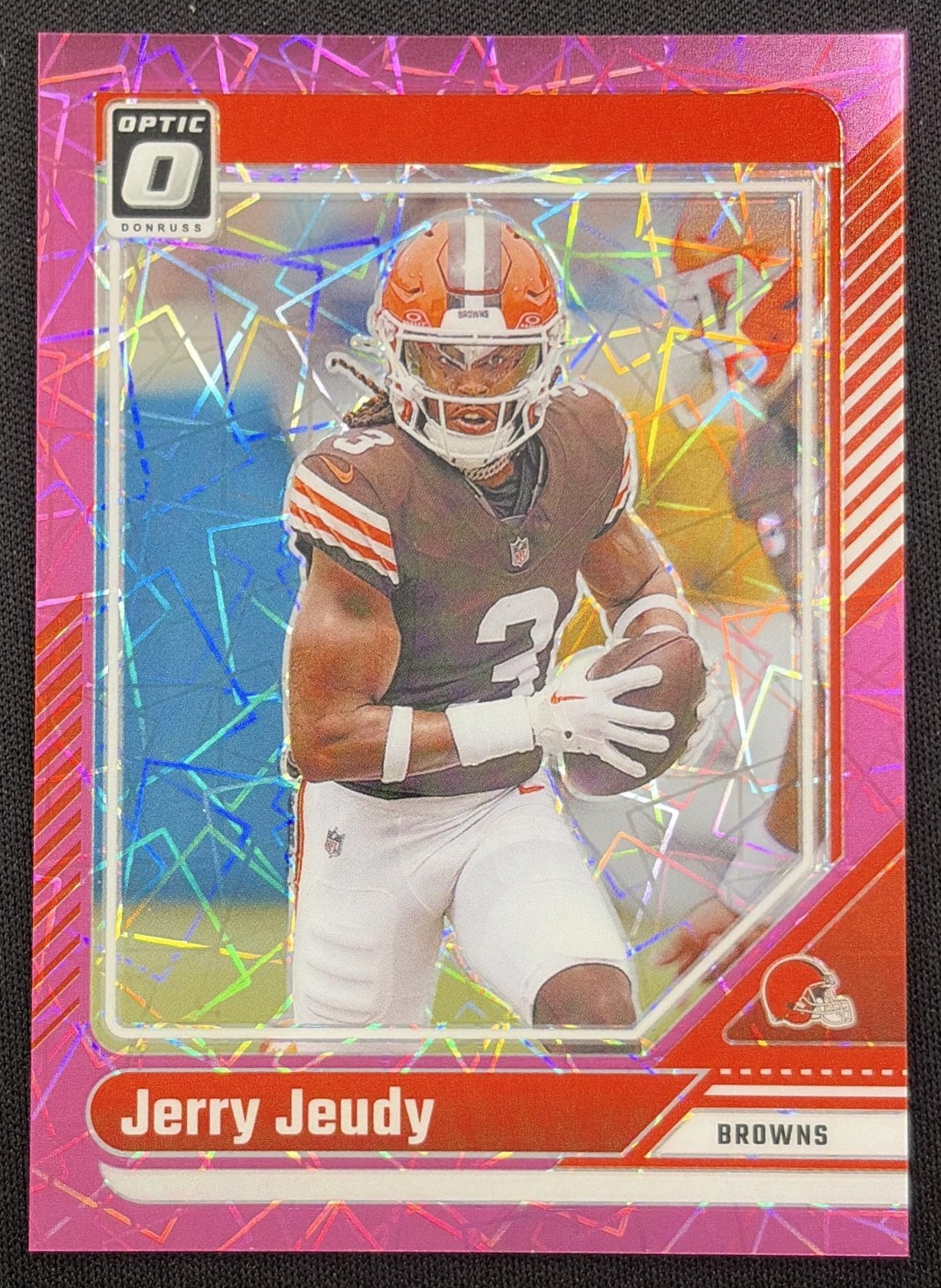 Jerry Jeudy 2024 Panini Donruss Optic Pink Velocity /80 Browns Cleveland Browns