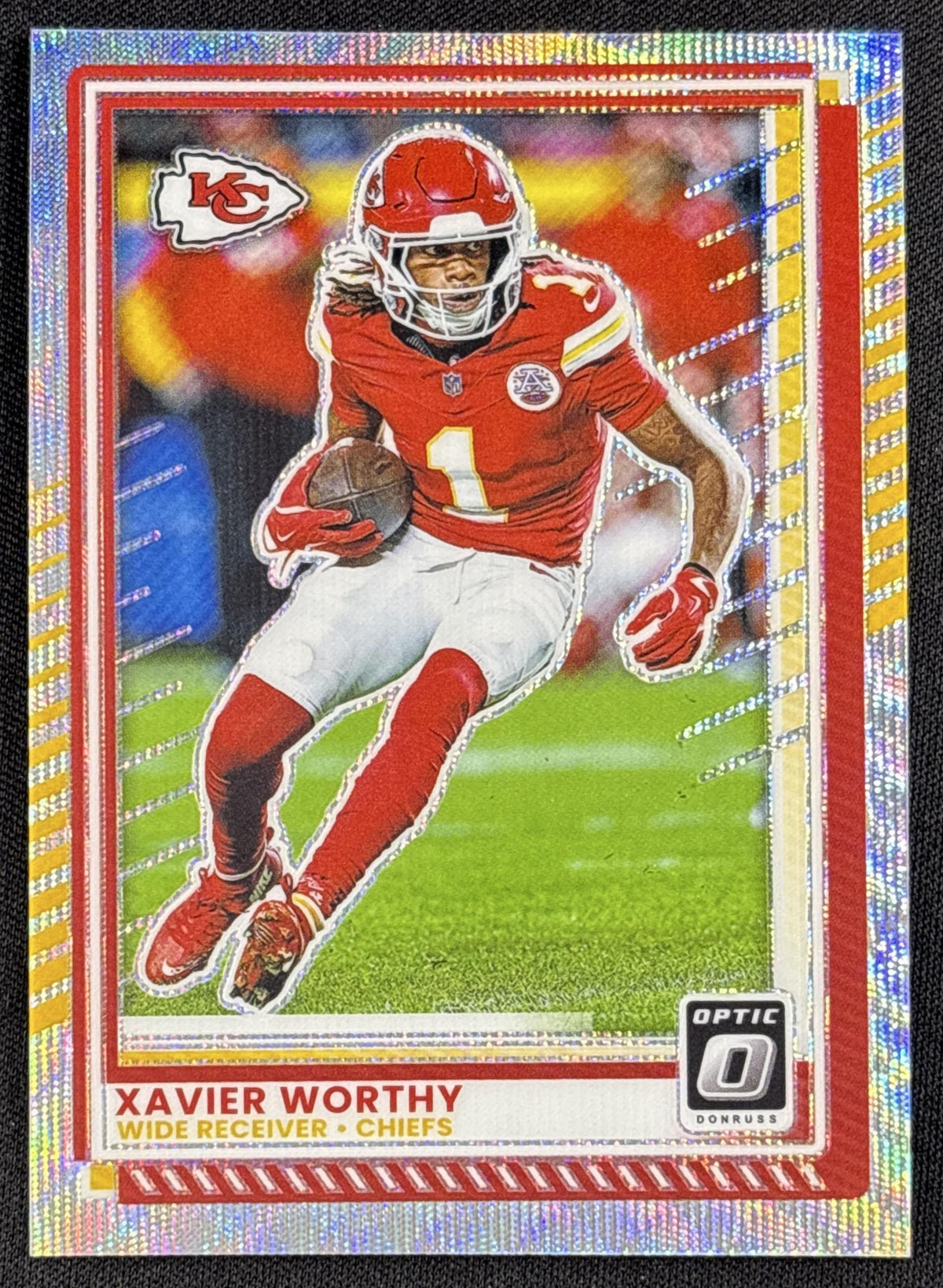 Xavier Worthy 2025 Panini Donruss Optic Wave Prizm /300 Chiefs