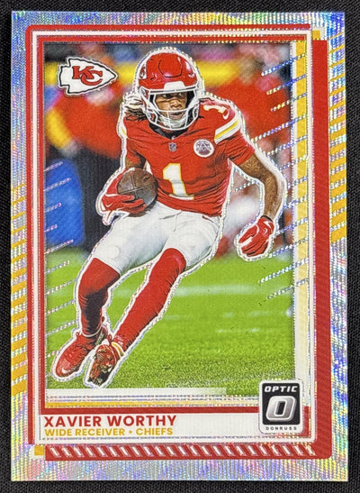 Xavier Worthy 2025 Panini Donruss Optic Wave Prizm /300 Chiefs Default Title Sports Trading Card