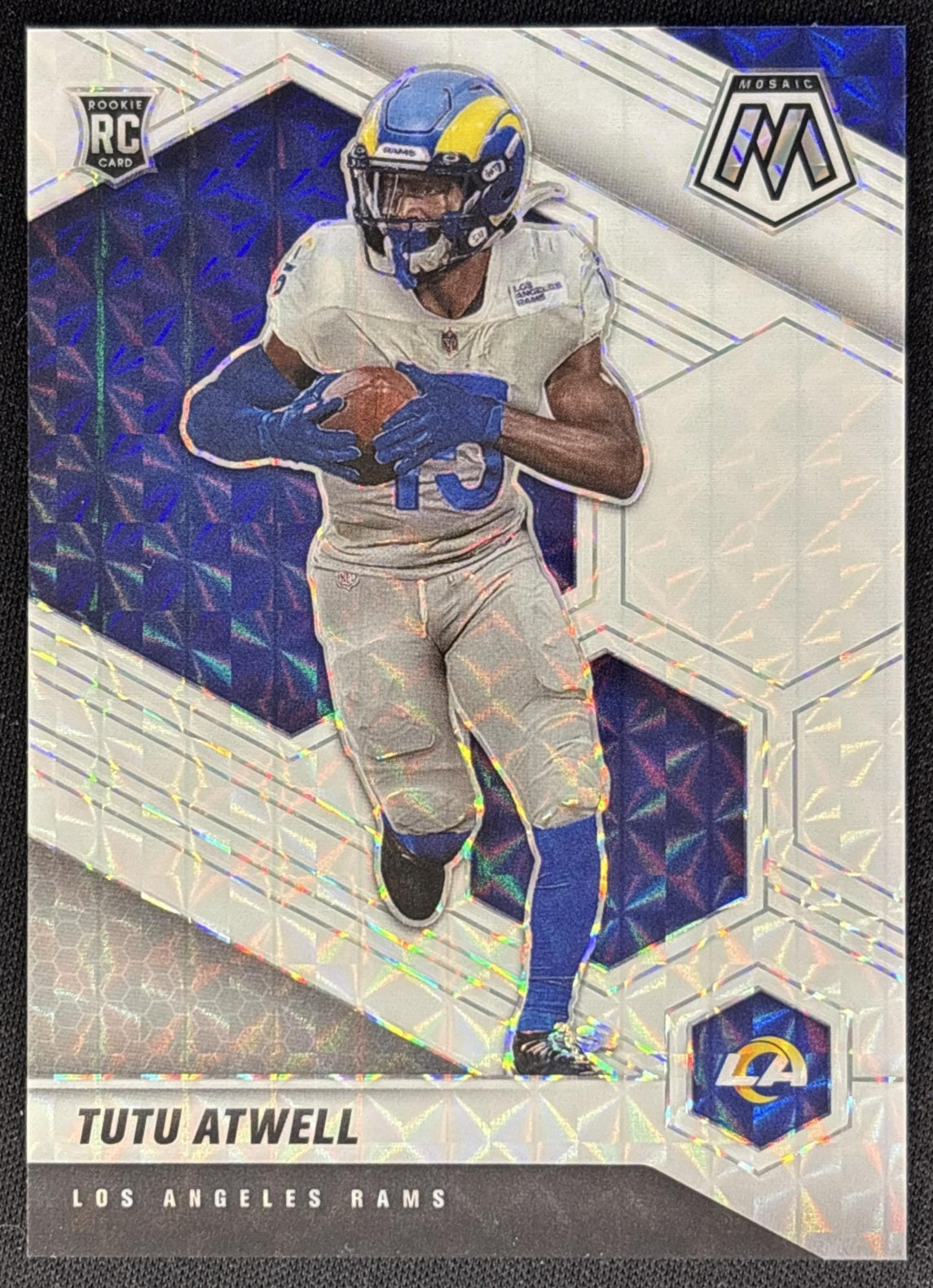 Tutu Atwell 2021 Panini Mosaic Prizm White /25 Rams Sports Trading Card