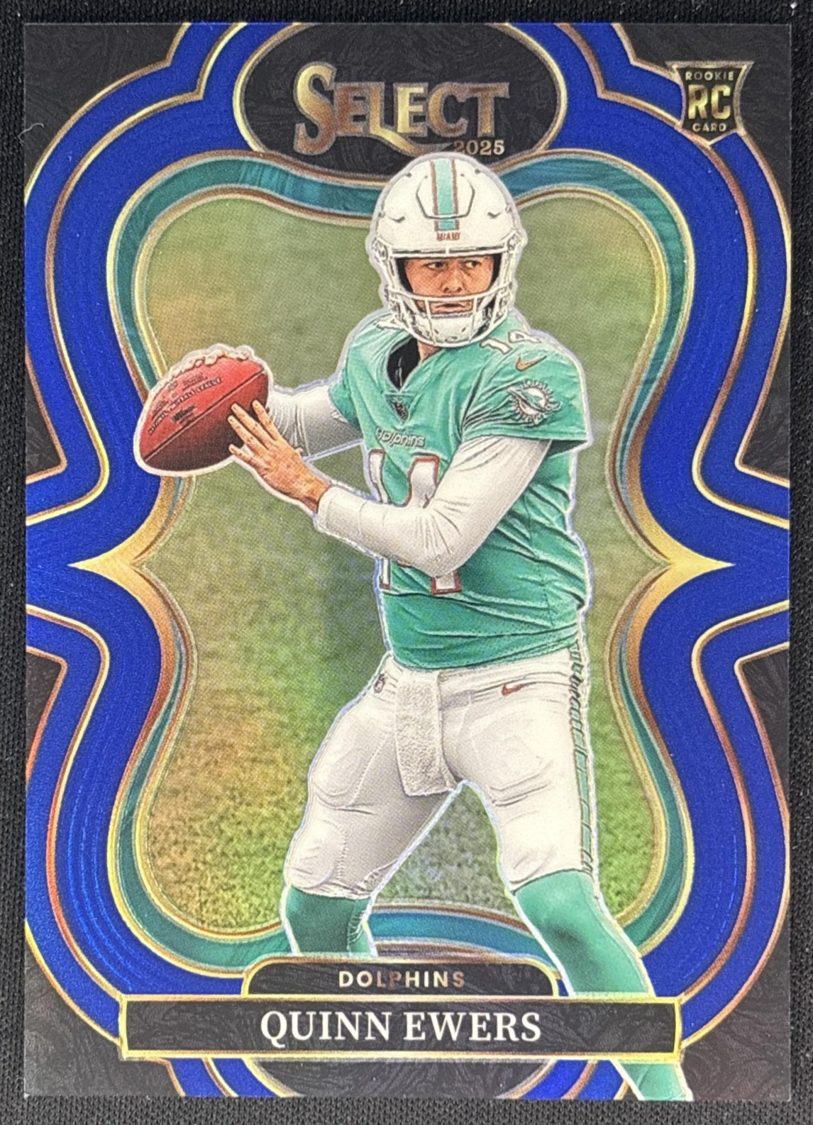 Quinn Ewers 2025 Panini Select Suite Level Blue Prizm /99 Dolphins