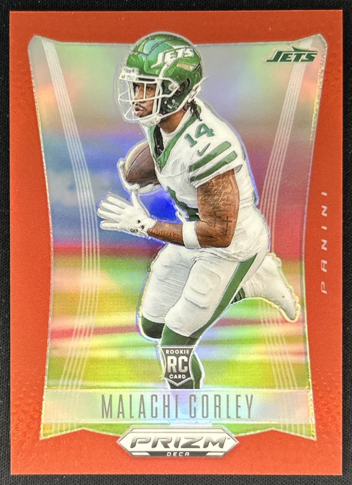 Malachi Corley 2024 Panini Prizm Deca Red /199 Jets