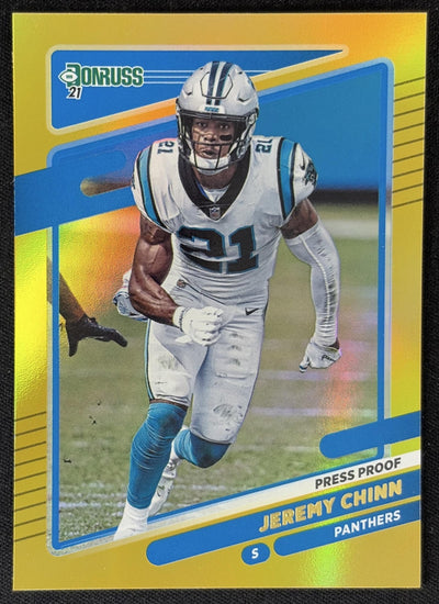 Jeremy Chinn 2021 Panini Donruss Press Proof Premium Panthers Sports Trading Card