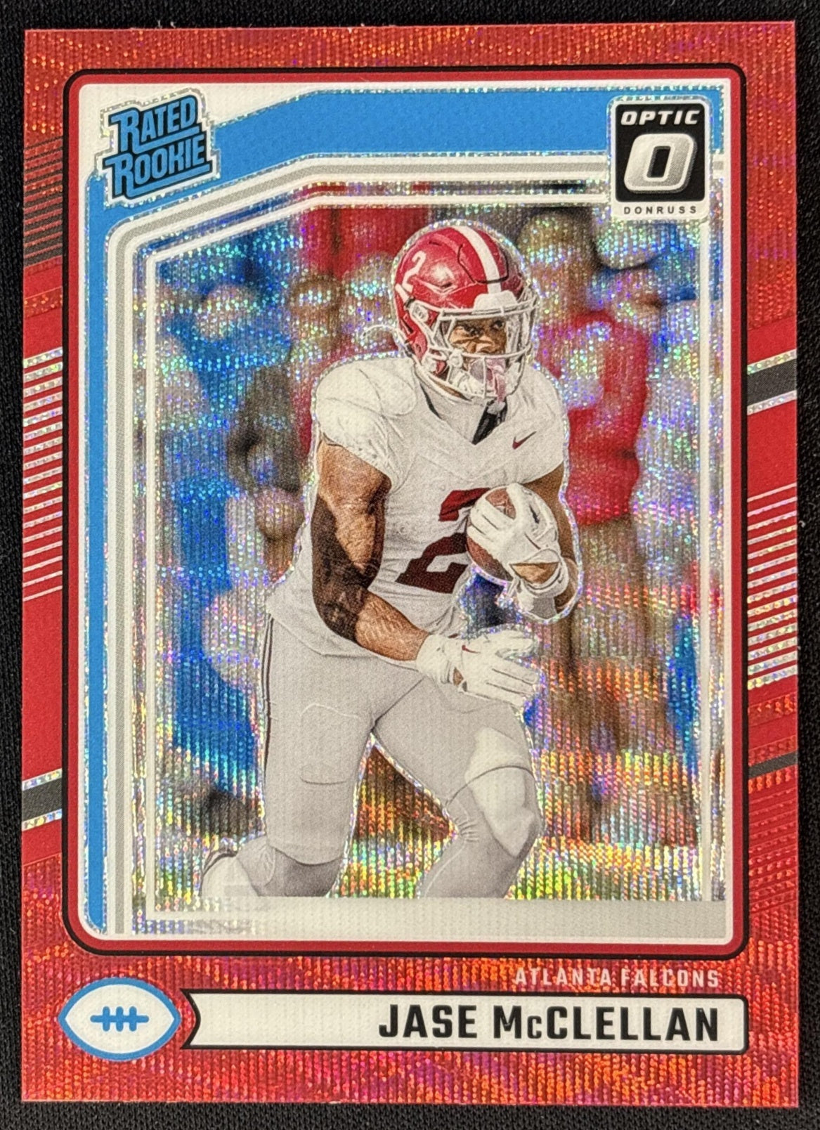 Jase McClellan 2024 Panini Donruss Optic Rated Rookie Preview Red Wave Falcons