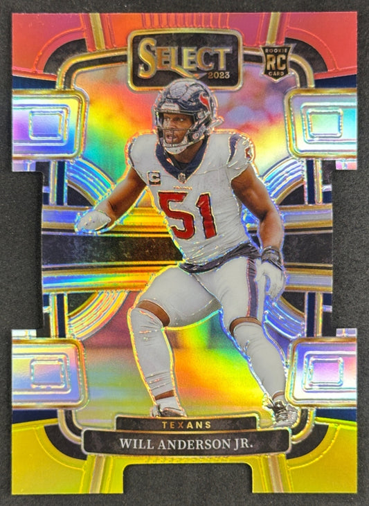 Will Anderson Jr. 2023 Select Red and Yellow Prizms Die Cut Texans