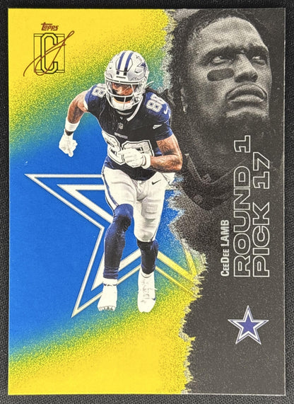 CeeDee Lamb 2025 Topps Signature Class Veteran Blue & Yellow Foil Cowboys Sports Trading Cards