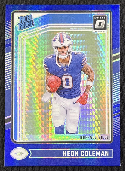 Keon Coleman 2024 Panini Donruss Optic Blue Hyper Bills - front