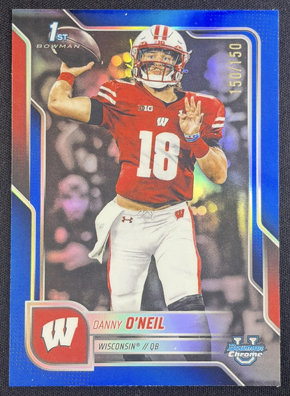 Danny O'Neil 2025 Bowman Chrome University Prospects Blue Refractor /150 Badgers