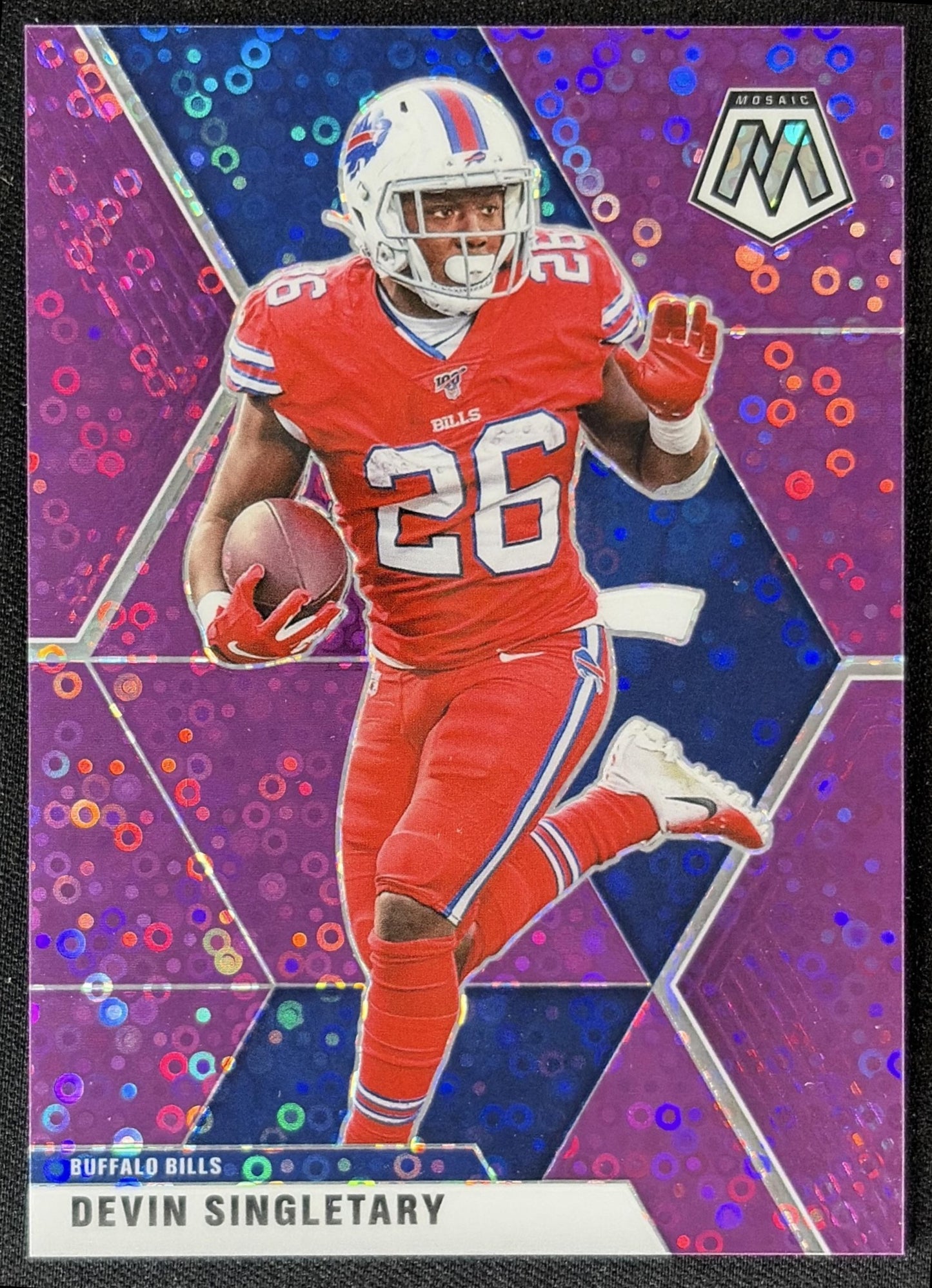 Devin Singletary 2020 Panini Mosaic No Huddle Prizm Purple /50 Bills