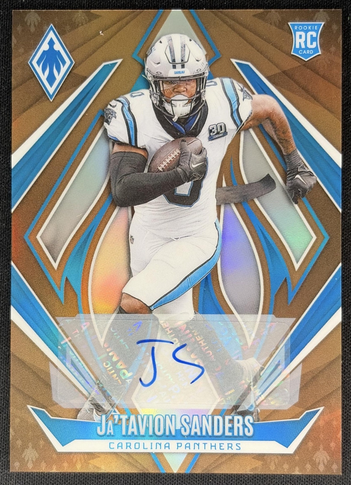 Ja'Tavion Sanders 2024 Panini Phoenix Rookie Auto Bronze /33 Panthers