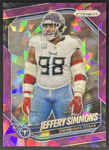 Jeffery Simmons 2025 Panini Prizm Purple Ice /225 Titans front