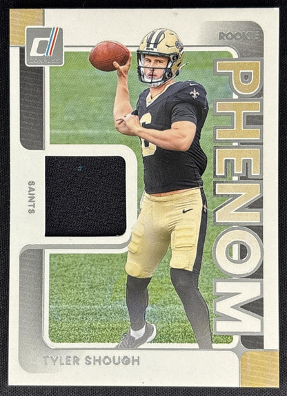 Tyler Shough 2025 Panini Donruss Rookie Phenom Jerseys Saints front