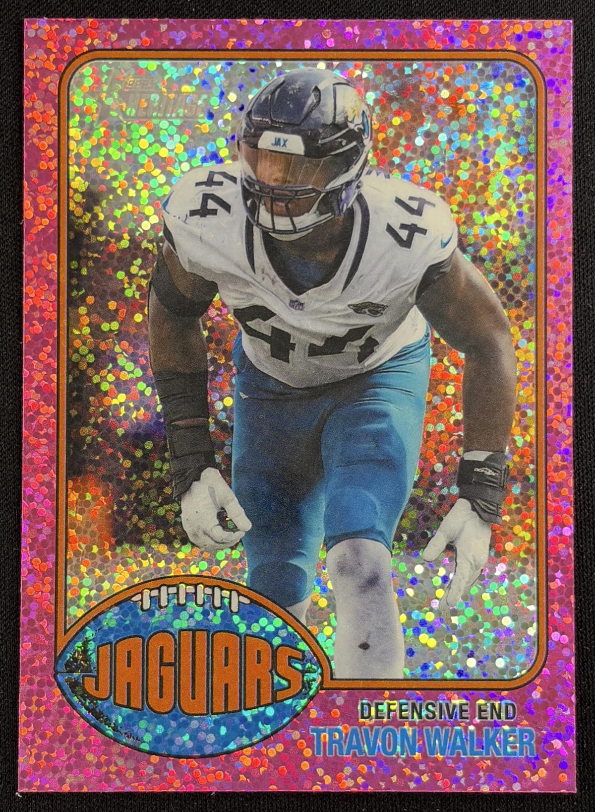 Travon Walker 2026 Topps Heritage Chrome Pink Sparkle Jaguars