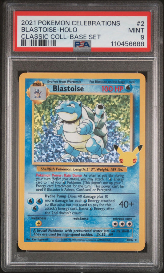Blastoise 2021 Sword & Shield Celebrations Classic Collection PSA 9 - Front