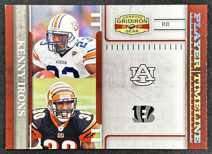 Kenny Irons 2007 Donruss Gridiron Gear Player Timeline Jerseys /250 Bengals front