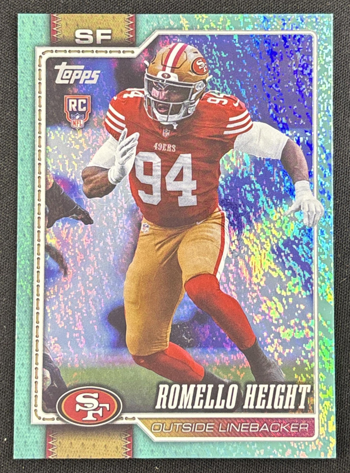 Romello Height 2026 Topps Aqua Rainbow Foil 49ers