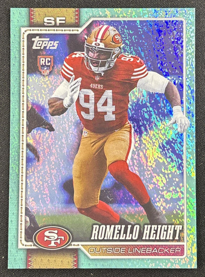 Romello Height 2026 Topps Aqua Rainbow Foil 49ers