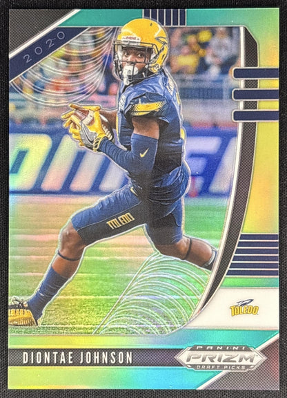 Diontae Johnson 2020 Panini Prizm Draft Picks Prizms Green and Yellow /249 Steelers front