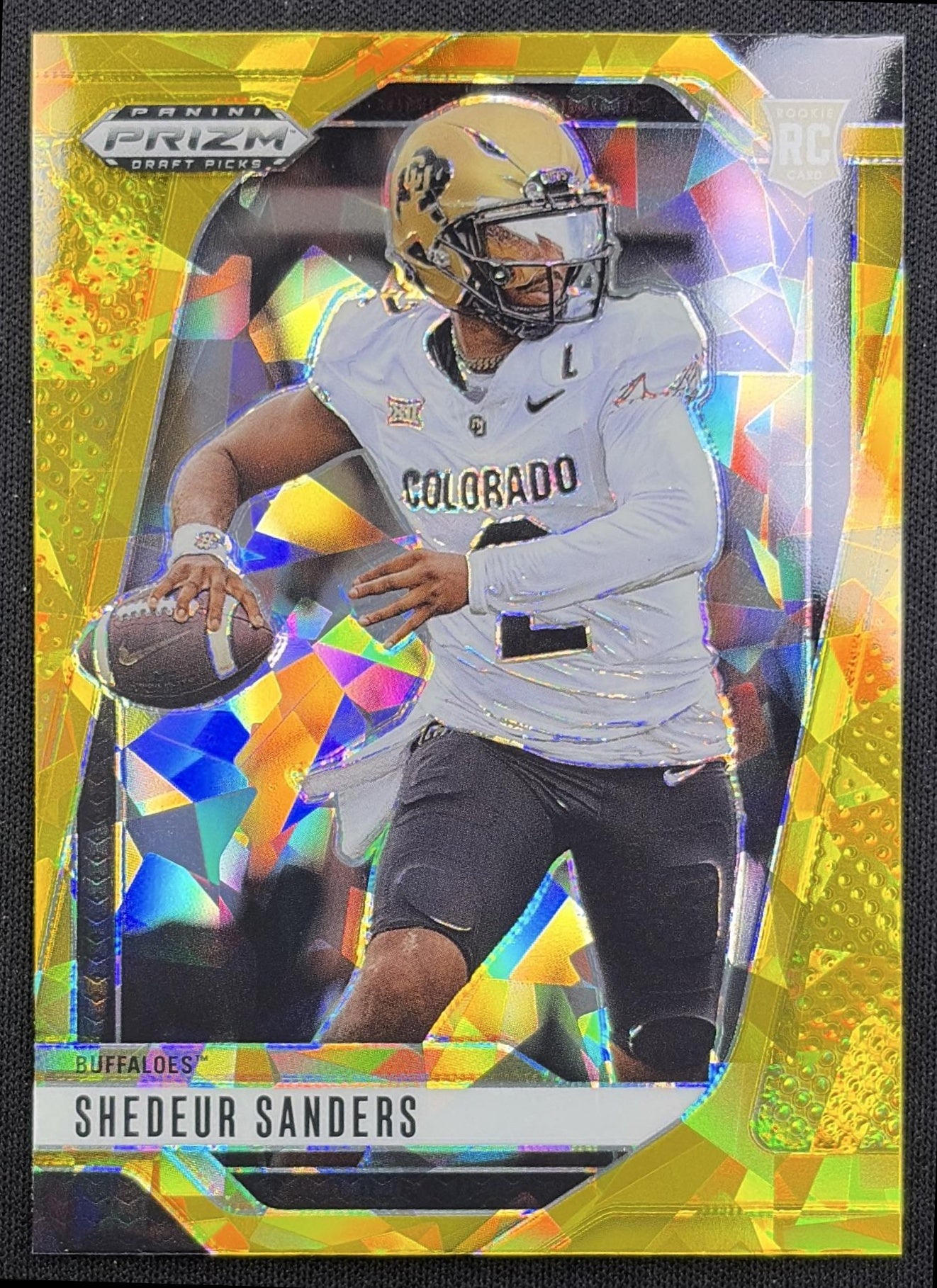 Shedeur Sanders 2025 Panini Prizm Draft Picks Gold Ice Buffaloes