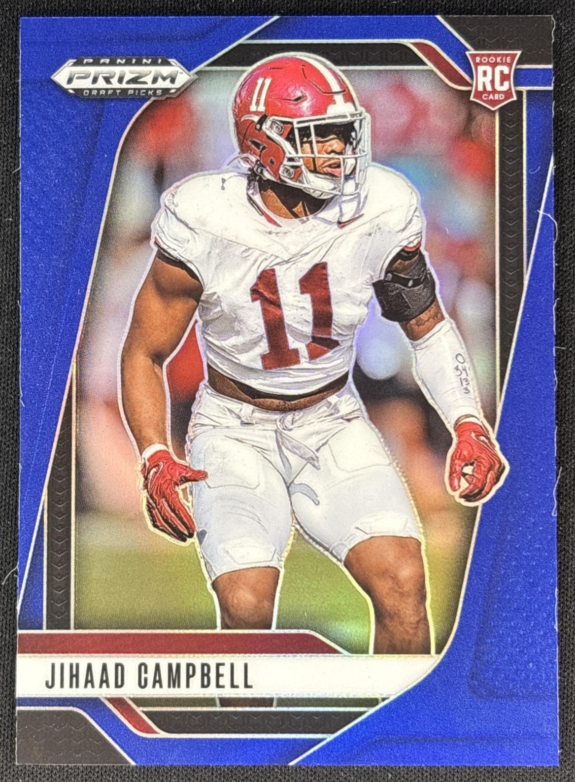 Jihaad Campbell 2025 Panini Prizm Draft Picks Blue /249 Crimson Tide Front