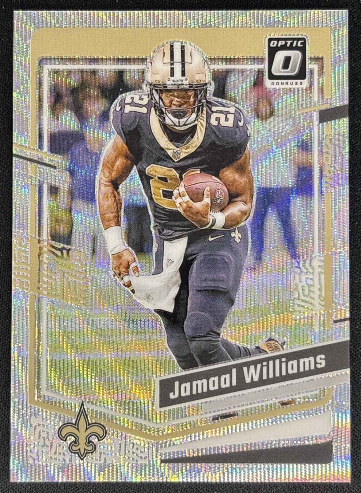 Jamaal Williams 2023 Panini Donruss Optic Wave Prizm /300 Saints front