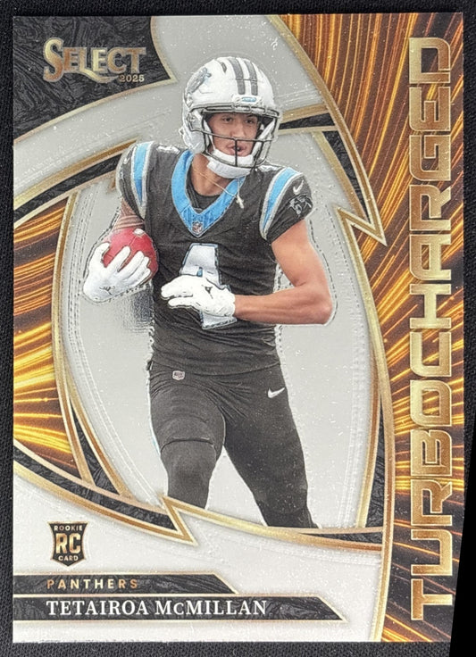 Tetairoa McMillan 2025 Panini Select Turbocharged Panthers Front
