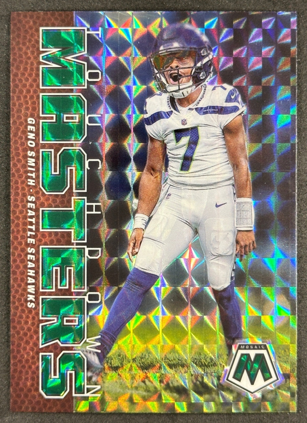 Geno Smith 2023 Mosaic Touchdown Masters Mosaic Green Seahawks Jets Sports Trading Card