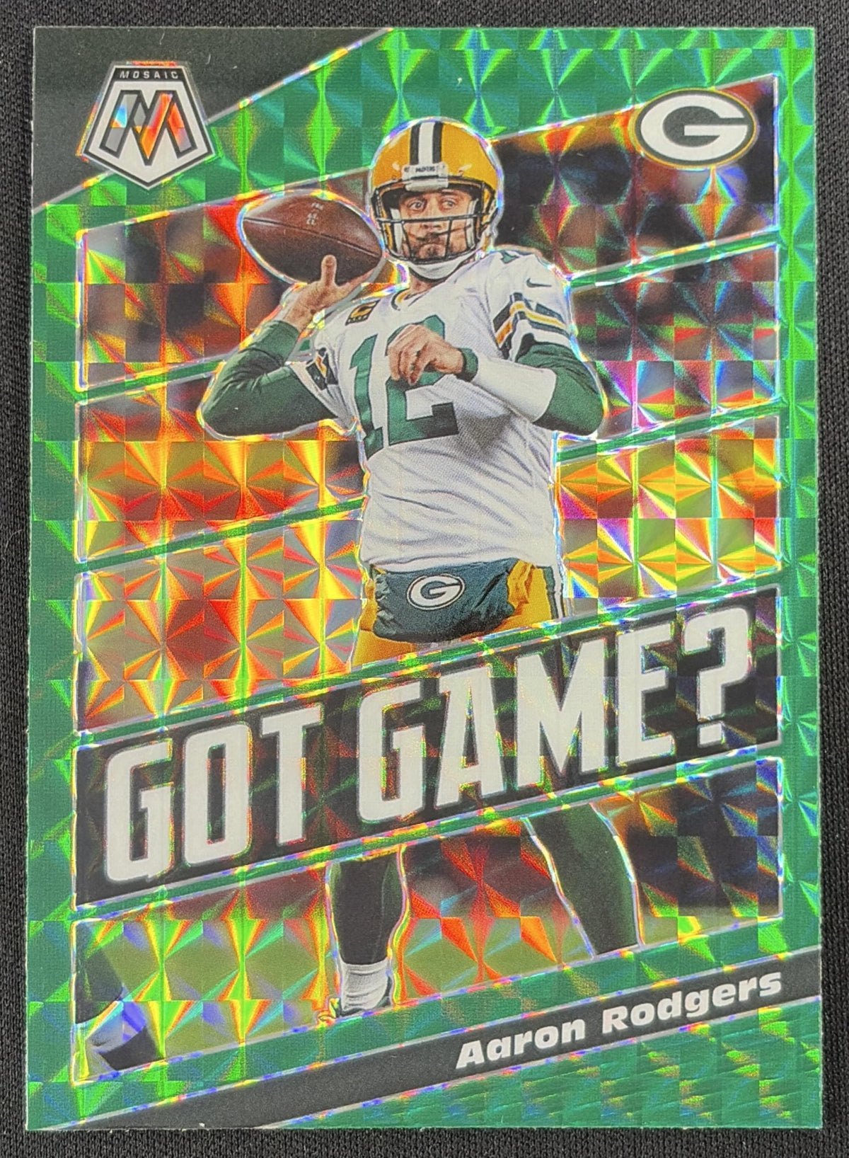 Aaron Rodgers 2020 Panini Mosaic Got Game? Prizm Green Packers