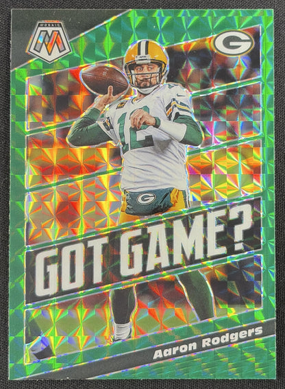 Aaron Rodgers 2020 Panini Mosaic Got Game? Prizm Green Packers