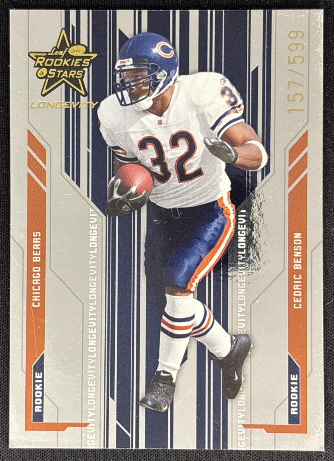 Cedric Benson 2005 Leaf Rookies & Stars Longevity /599 Bears front