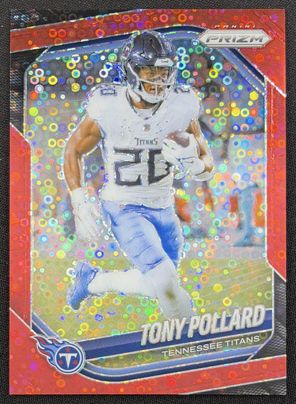 Tony Pollard 2025 Panini Prizm No Huddle Red /99 Titans Tennessee Titans