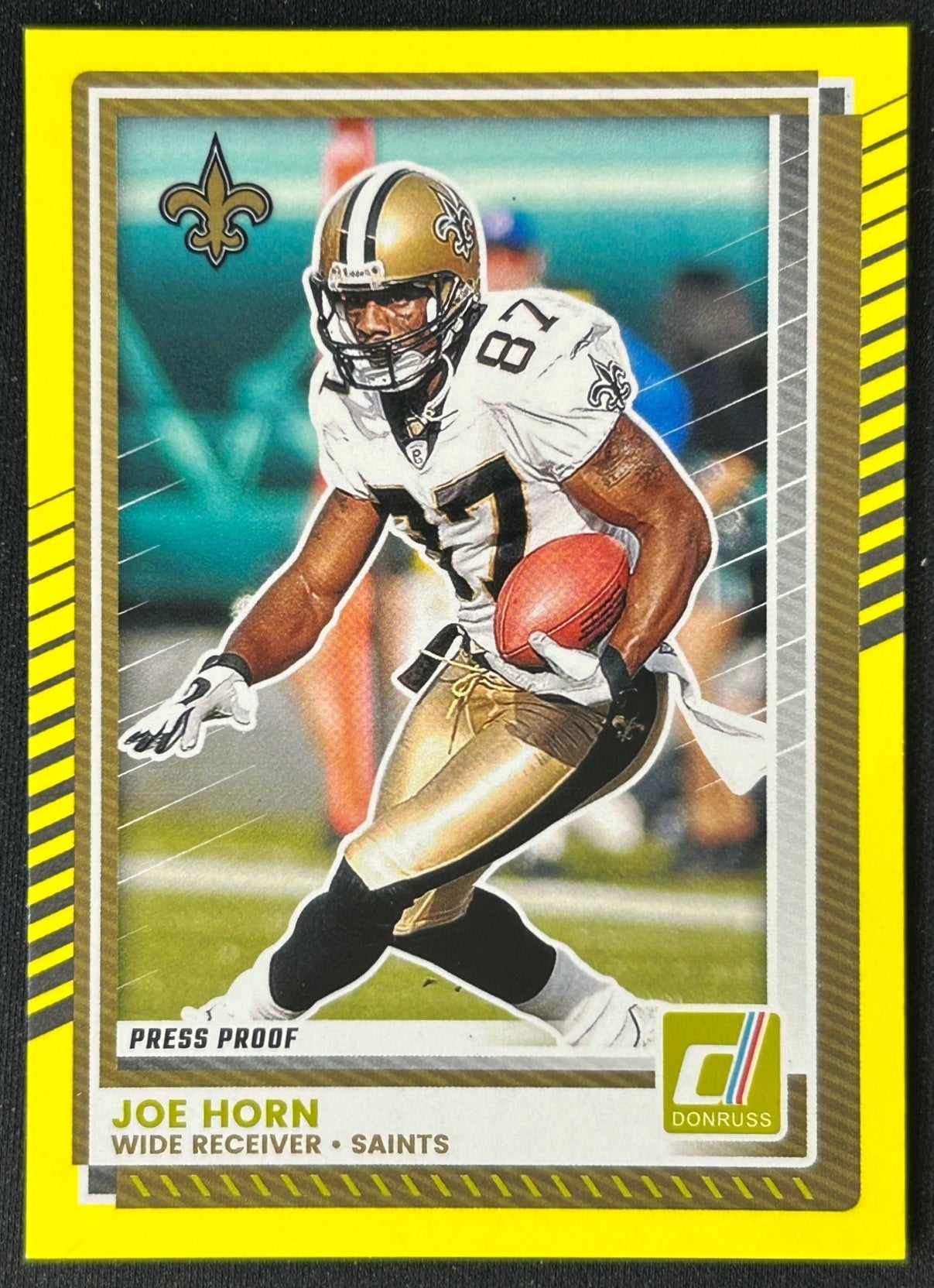 Joe Horn 2025 Donruss Press Proof Yellow Saints Sports Trading Cards