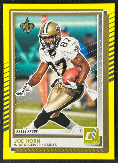 Joe Horn 2025 Donruss Press Proof Yellow Saints Sports Trading Cards