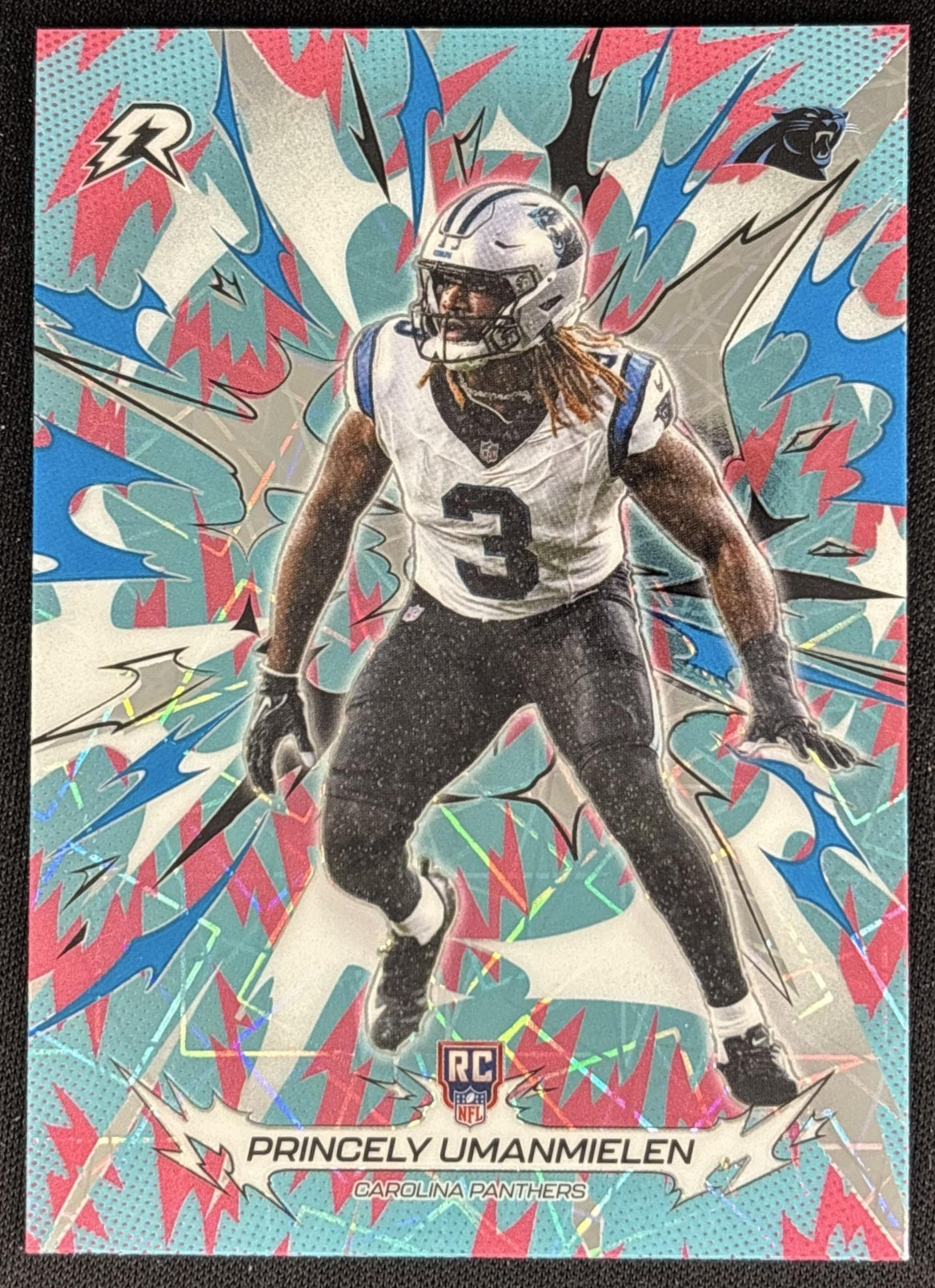 Princely Umanmielen 2025 Resurgence Sky Blue and Pink Shock Refractor Panthers