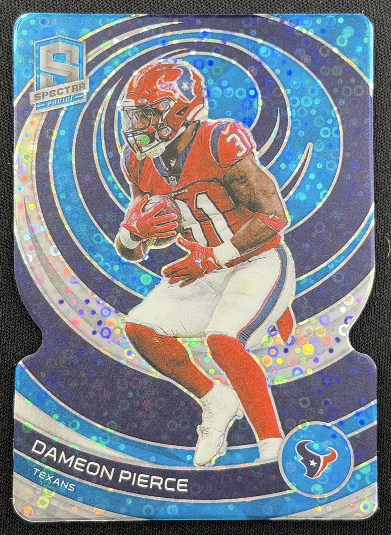 Dameon Pierce 2023 Panini Spectra Neon Blue Die Cut /50 Texans