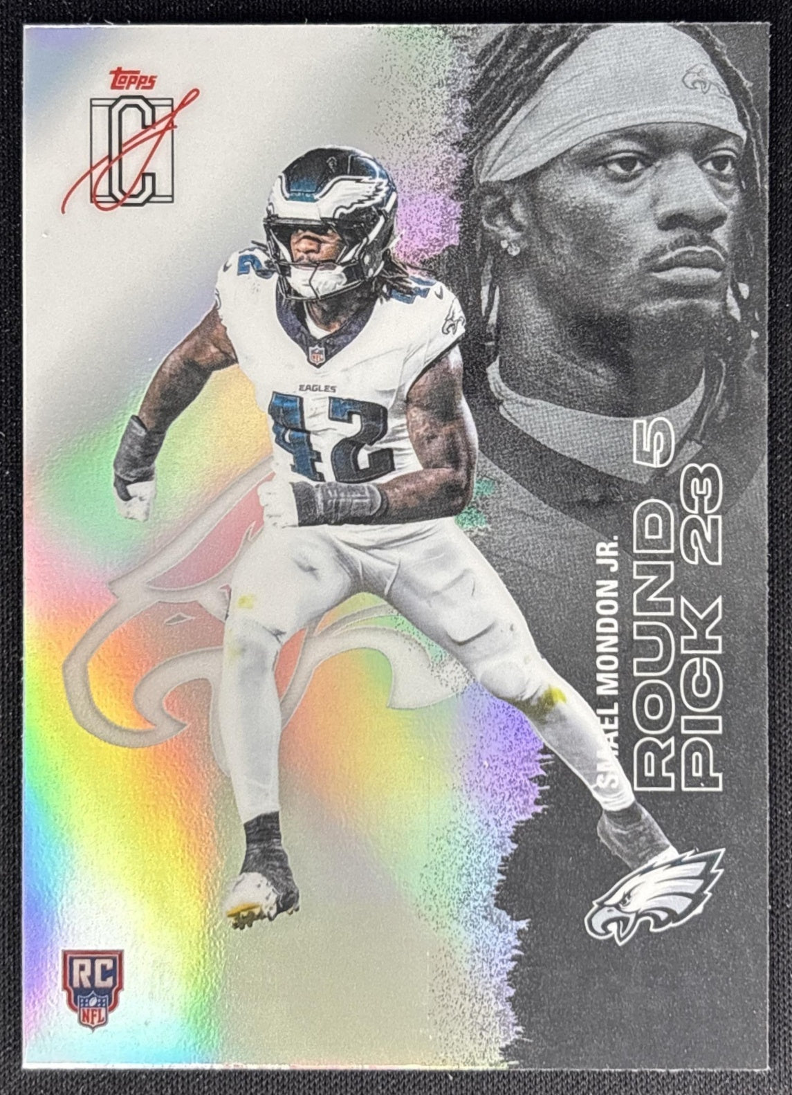 Smael Mondon Jr. 2025 Topps Signature Class Chrome Rookie White Refractor Eagles Sports Trading Cards