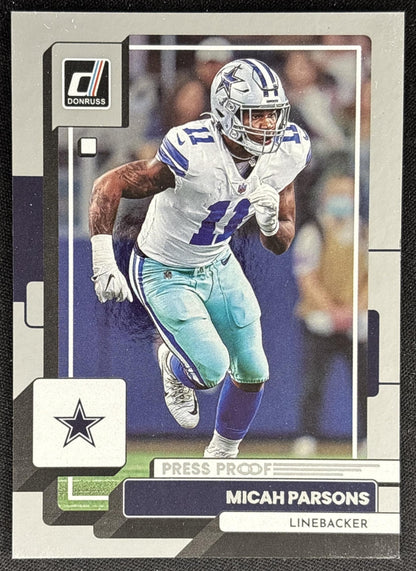 Micah Parsons 2022 Panini Donruss Silver Press Proof /100 Cowboys