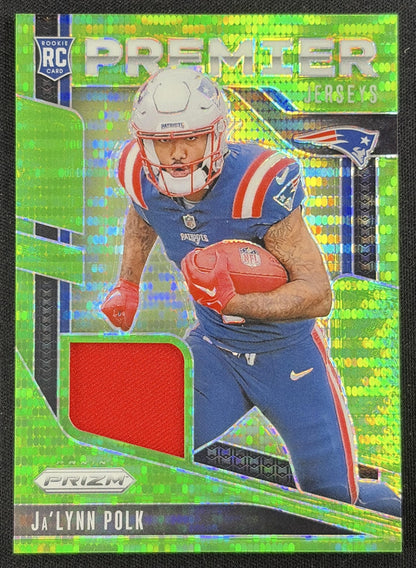 Ja'Lynn Polk 2024 Panini Prizm Premier Jerseys Neon Green Pulsar Patriots
