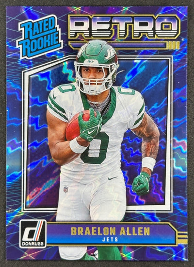 Braelon Allen 2024 Donruss Retro Rated Rookie Jets Sports Trading Card