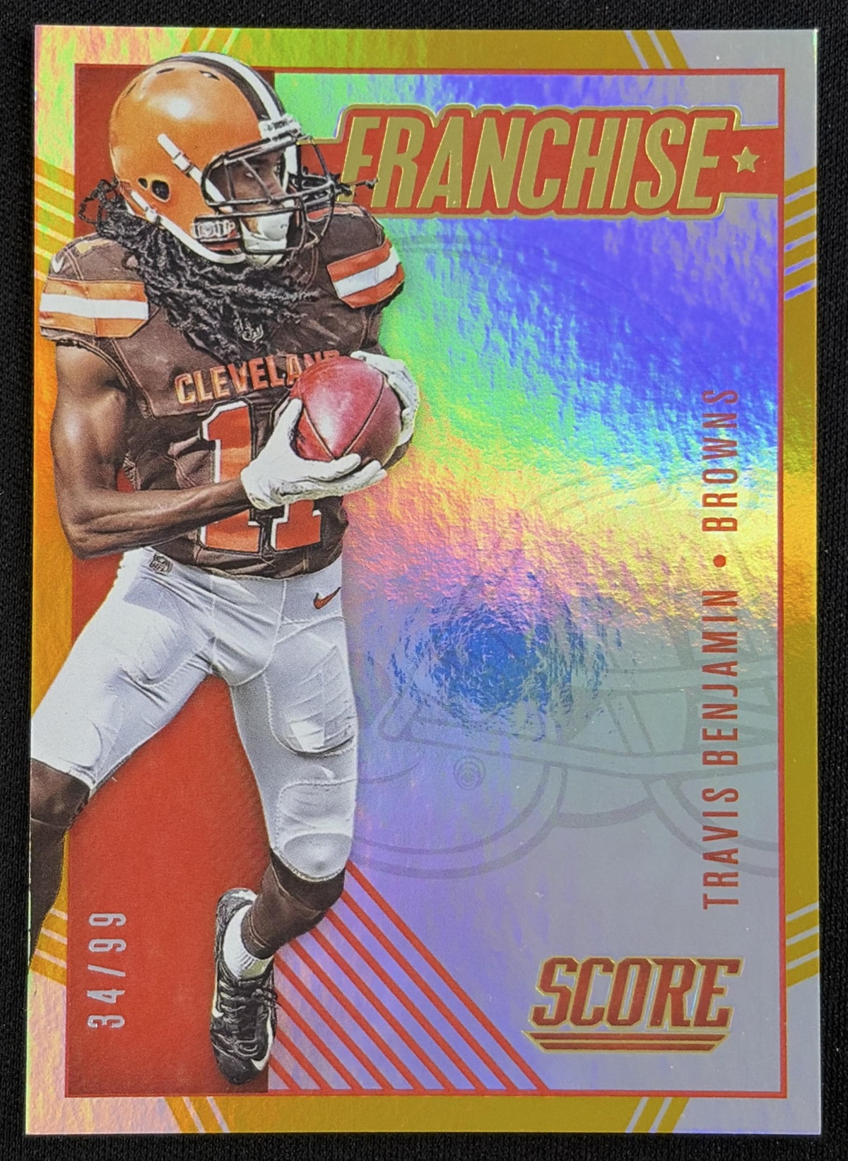 Travis Benjamin 2016 Panini Score Franchise Jumbo Gold /99 Browns Sports Trading Card