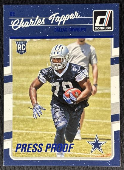 Charles Tapper 2016 Panini Donruss Press Proofs Blue Cowboys Sports Trading Cards