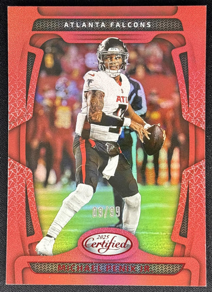 Michael Penix Jr. 2025 Panini Certified Mirror Red /99
