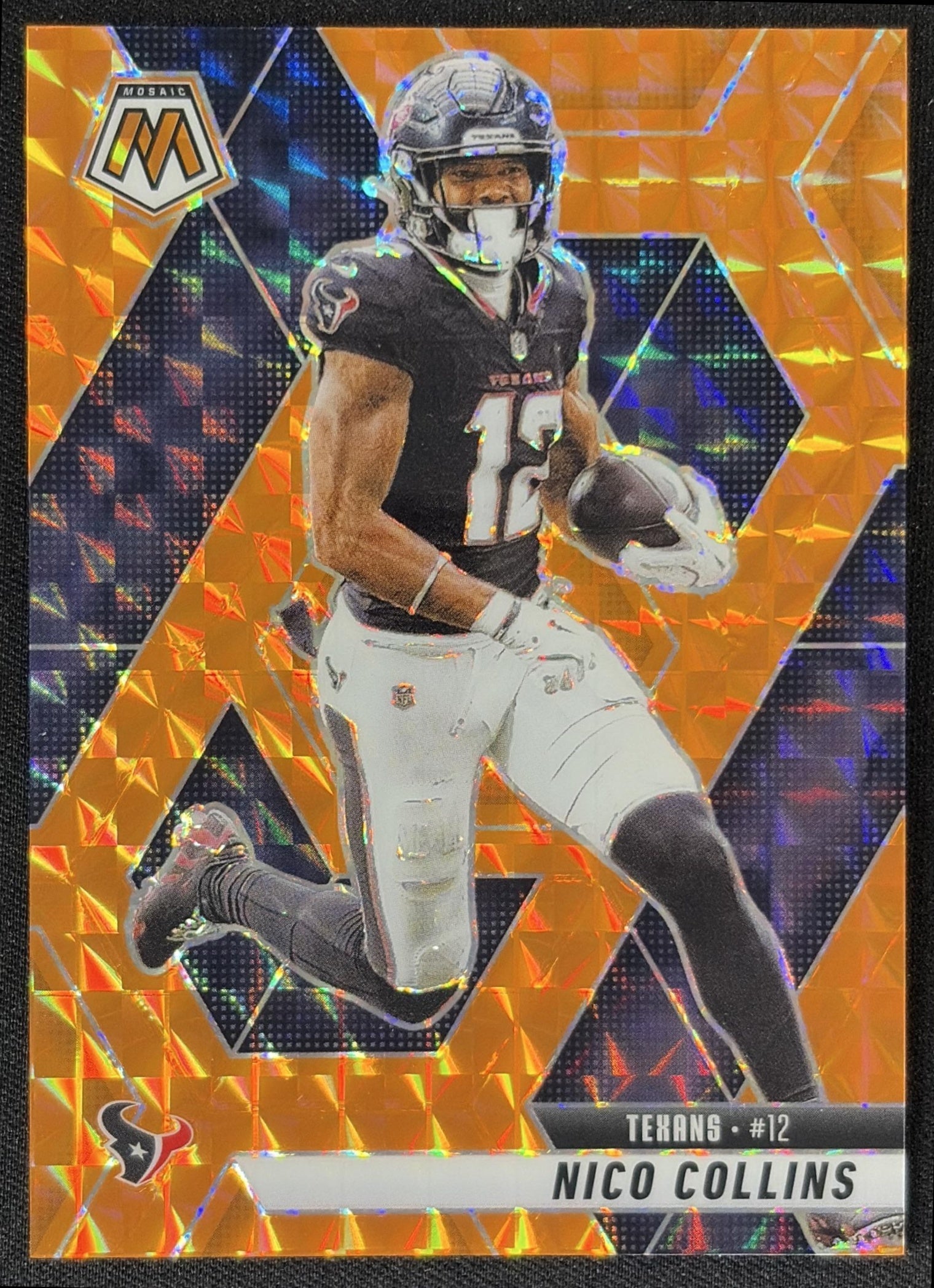 Nico Collins 2025 Panini Mosaic Orange Prizm /199 Texans