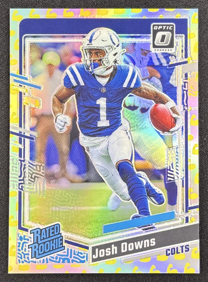 Josh Downs 2023 Panini Donruss Optic Flex Emoji Prizm /149 Colts