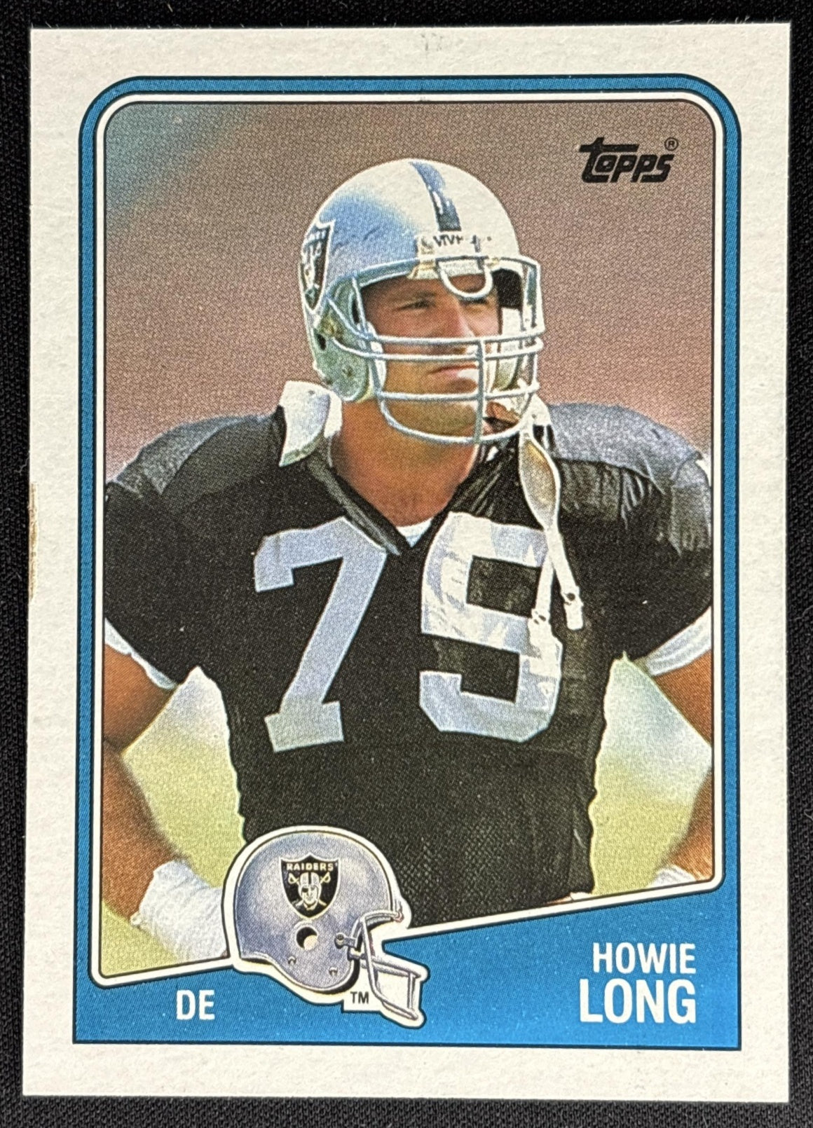 Howie Long 1988 Topps Raiders Sports Trading Card