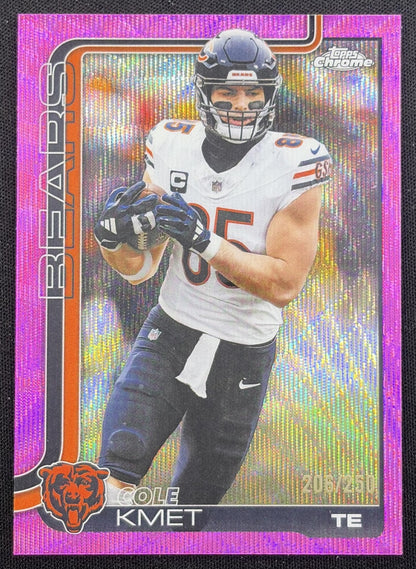 Cole Kmet 2025 Topps Chrome Pink Wave Refractor /250 Bears Chicago Bears