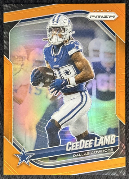 CeeDee Lamb 2025 Panini Prizm Orange /249 Cowboys front