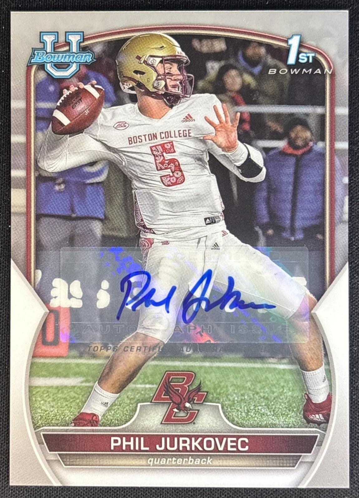 Phil Jurkovec 2022 Bowman University Chrome Prospect Auto Eagles